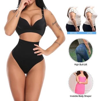 Wholesale High Quality Seamless Tummy Control Women Slimming High Waisted Shapewear Thong Body Shaper Panties
