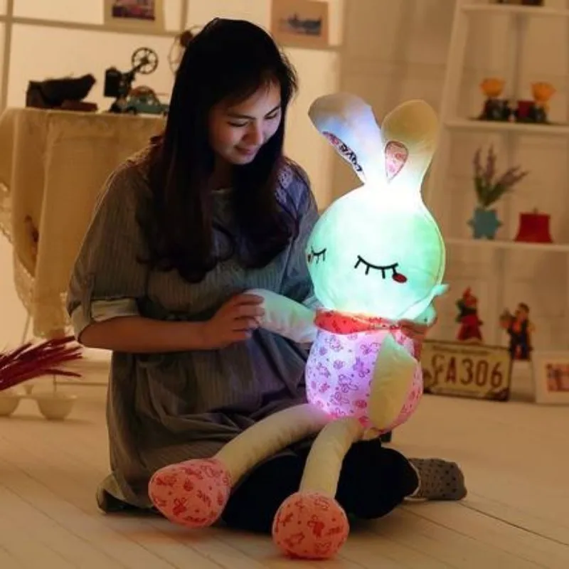 75CM Led Luminous Glowing Toy Light up Plush Rabbit Doll Cartoon Led ...