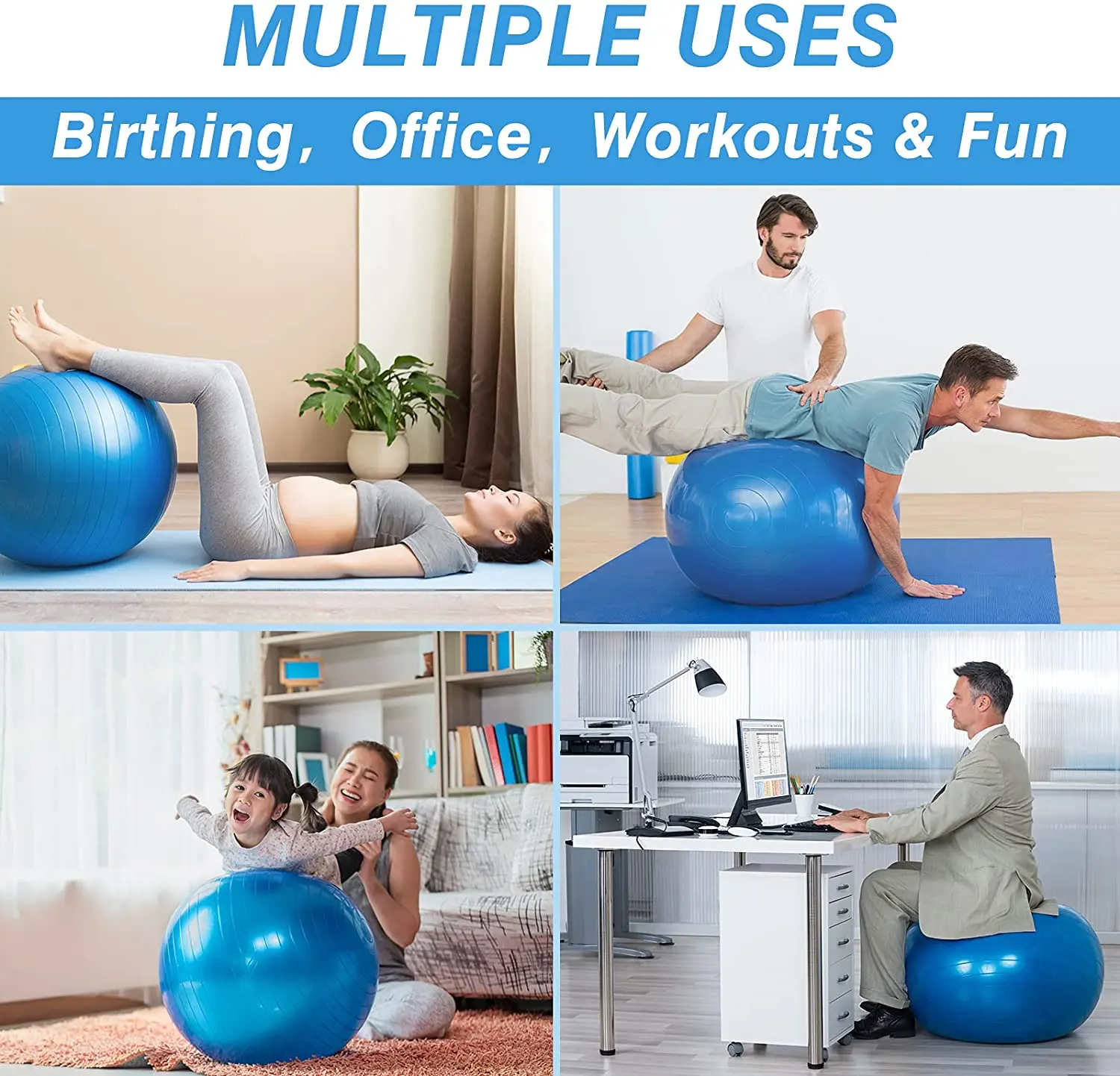 5 Sizes Ball Chair.heavy Duty Swiss Ball For Balance.stability