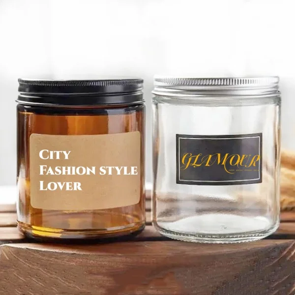 8 OZ Thick Amber Round Glass Jar - Perfect for Candle Making