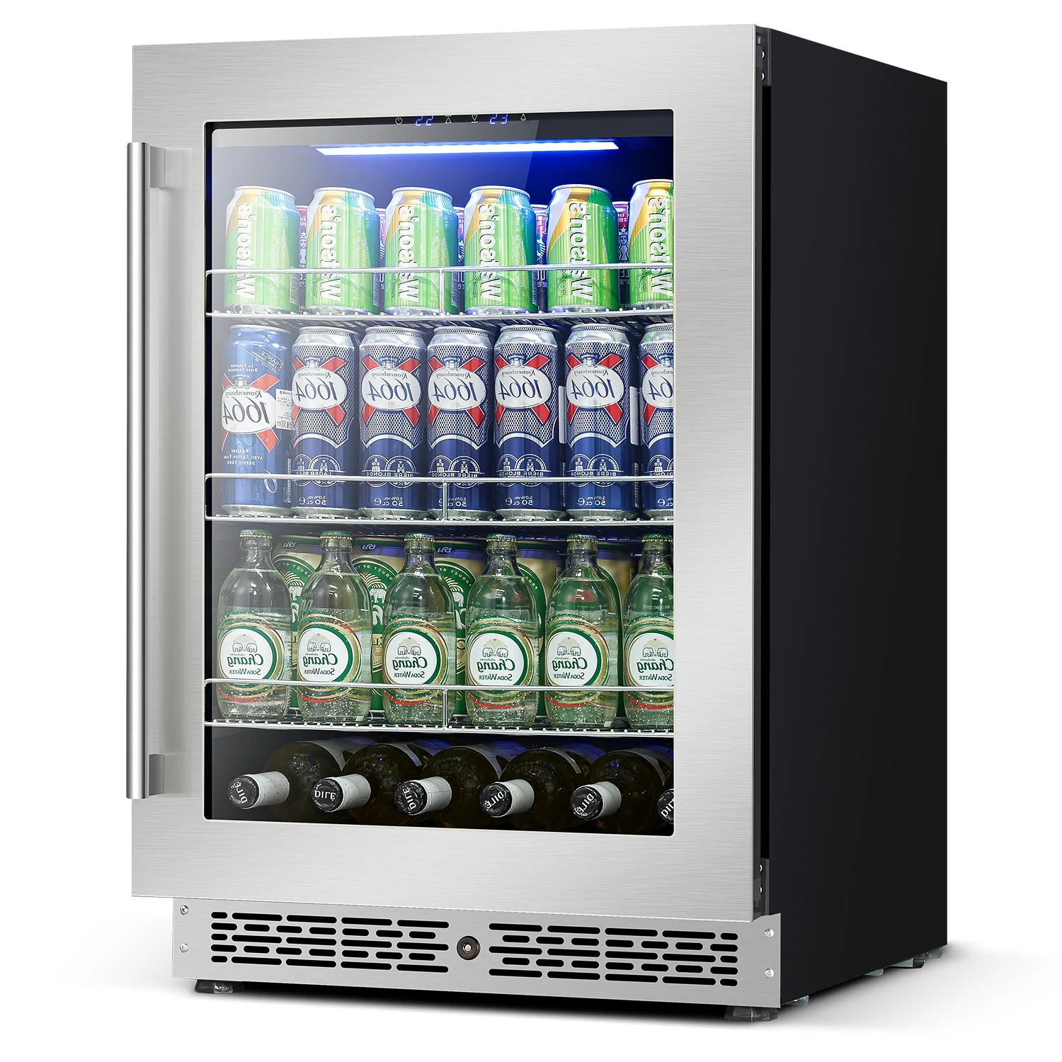 140l Milk Drink Display Cooler Fridge Glass Door Home Bar Built In ...