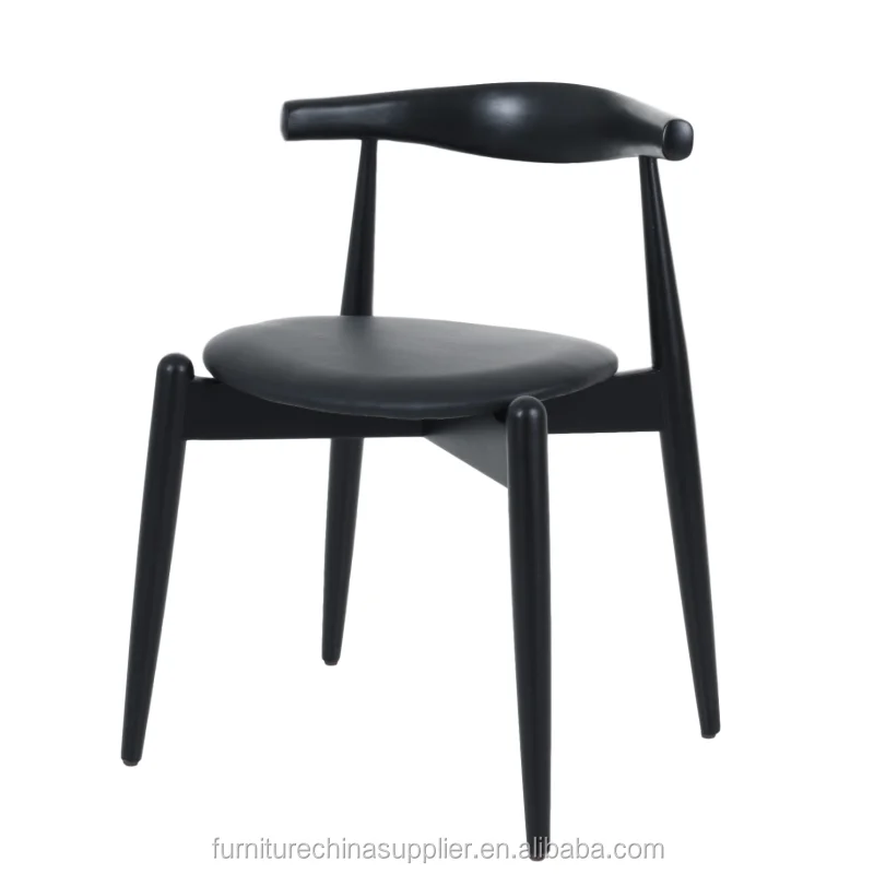Modern Wegner Wood Chair Restaurant Wood Black Dining Elbow Chairs With Cushion Home Furniture