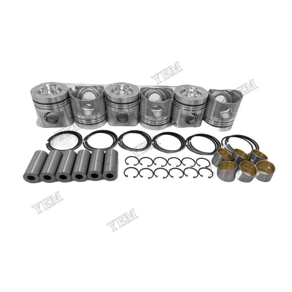 Cylinder Piston and Piston Ring Kit Compatible for Komatsu 6D125 Replacement Aftermarket Engine Spare Parts 3