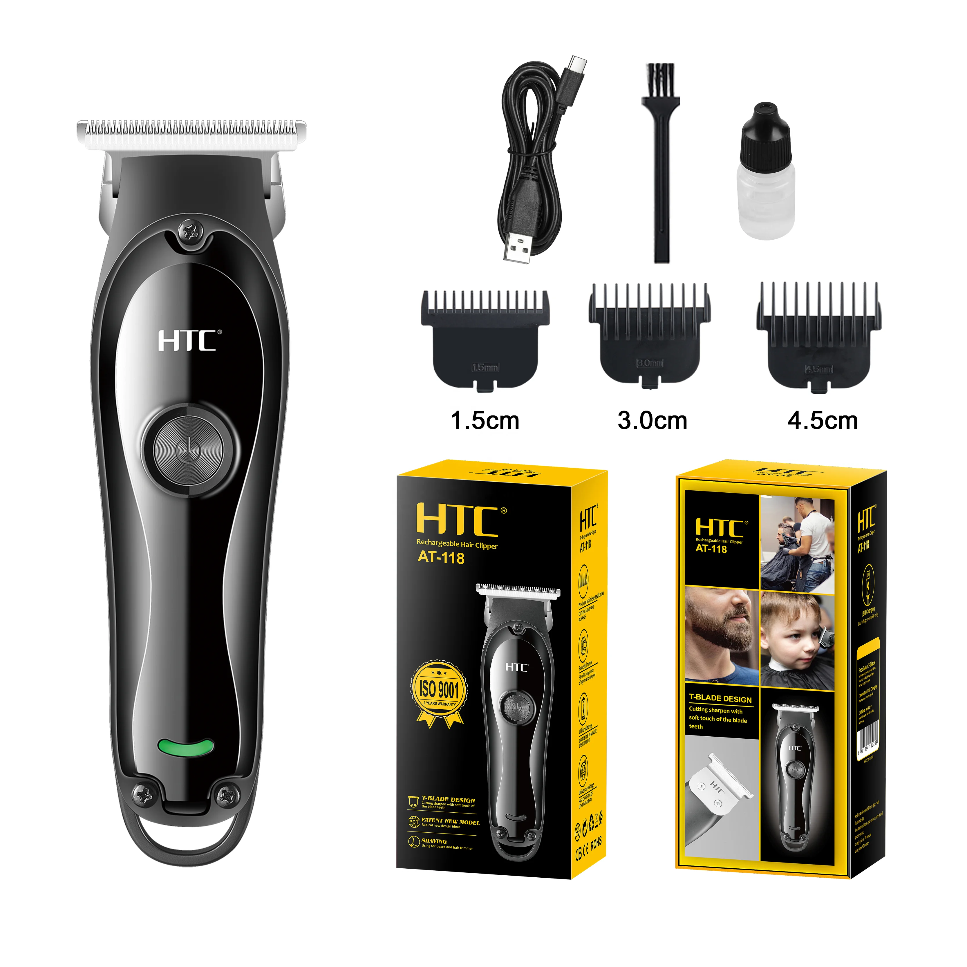 HTC AT-118 Home Use Hair Clipper Portable Size Powerful Hair Hair Cutting Machine