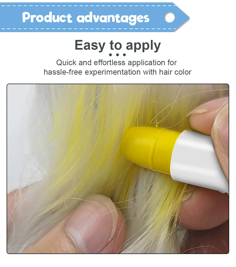 Free Sample 12 Wholesale Washable Temporary Pet Pigment Colour Pen Manufacturer Kid Dog Colorful Dye Color for Hair Chalk Set
