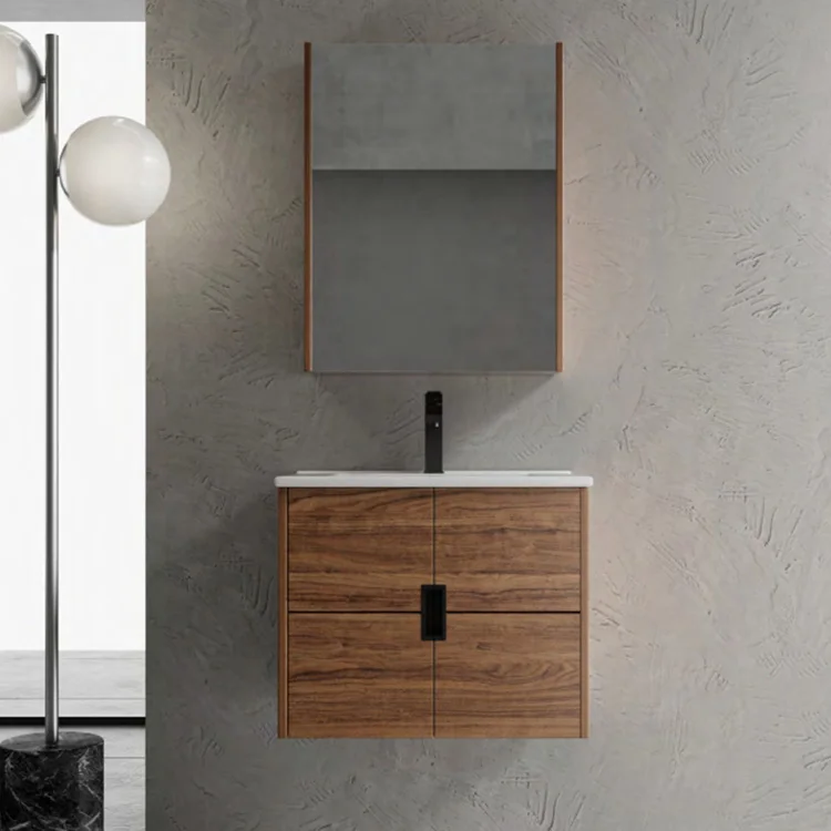 Hotel Wash basin Modern bathroom Mirror cabinet vanity Wall mounted furniture sink supplier