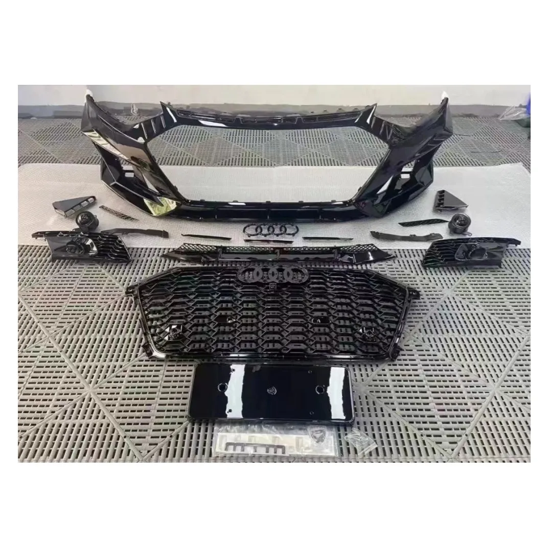 Auto performance parts car bumper front grille for AUDI A4 C8 to MTM front bumper front grille exhaust pipe rs4 grille 999081