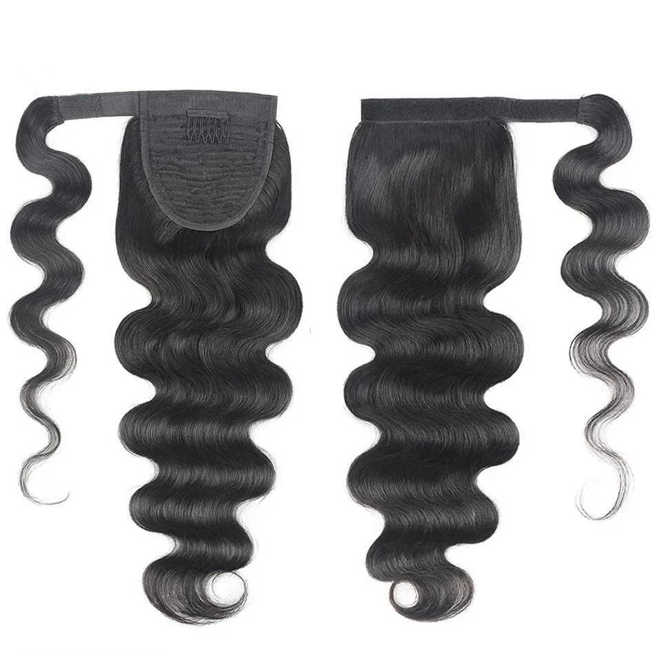 Curly Human Hair Strap Ponytail Extensions_voghion.com