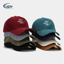 Fashion Women's Trendy Corduroy Peaked Cap All-Match Letters Embroidered Baseball Cap Spring Travel Sun Hat