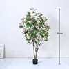 Pink hydrangea tree, 180cm tall (230 leaves, 31 flowers)