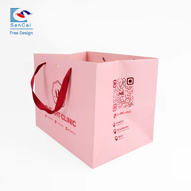 Factory Price Custom Printed Brand Logo Large Paper Bag With Handle supplier