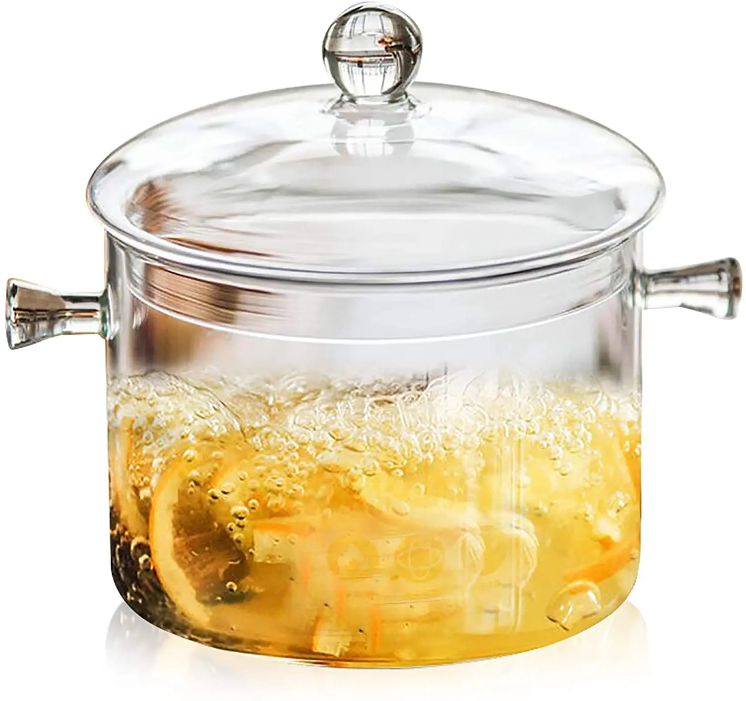 Glass Cooking Pot - 1.5L/50oz Heat-Resistant Borosilicate Glass Handmade  Cookware Set stovetop Pot - Safe for Pasta Noodle, Soup, Milk, Tea