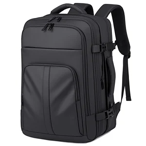 Open and Close Business Double-Shoulder Backpack for Men Casual Pure Color Large Capacity Water-Resistant Travel Laptop Bag