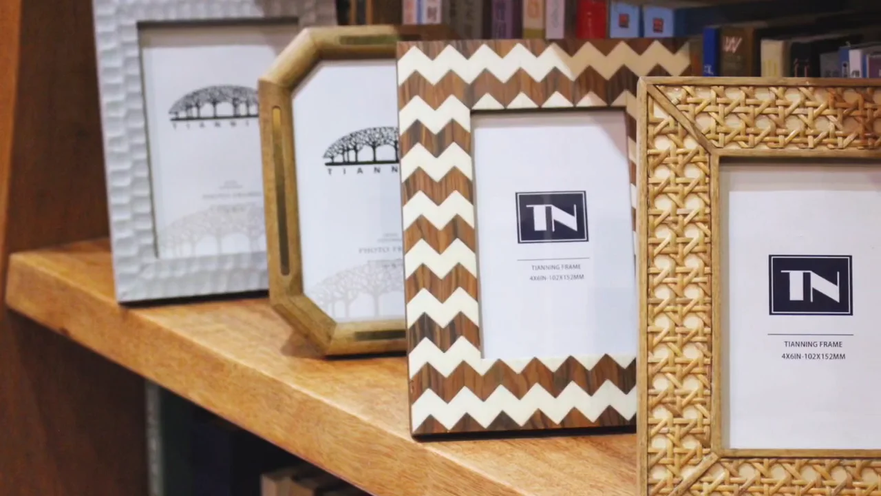 Handmade Hot Rattan Photo Frame Wooden Craft Photo Frame Bedroom A3
