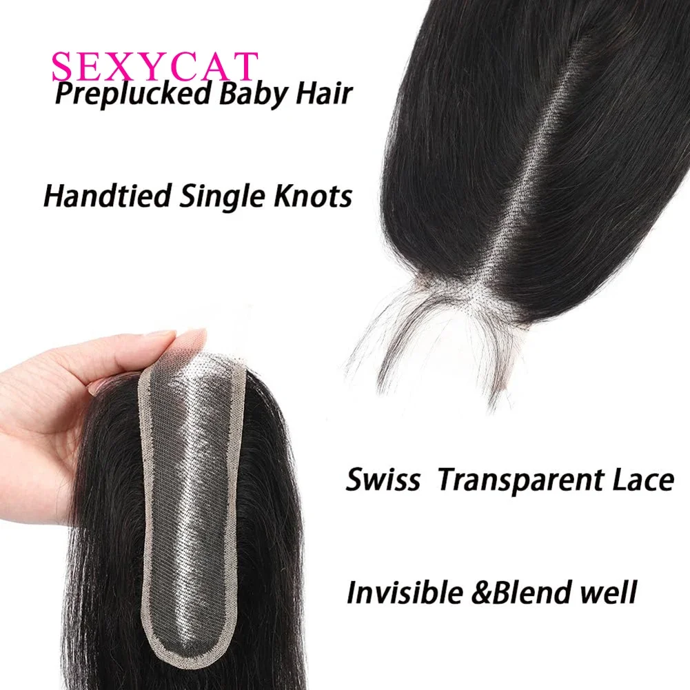 Emberi haj lace closure egyenes előre formázott bőrszerű swiss lace_voghion.com