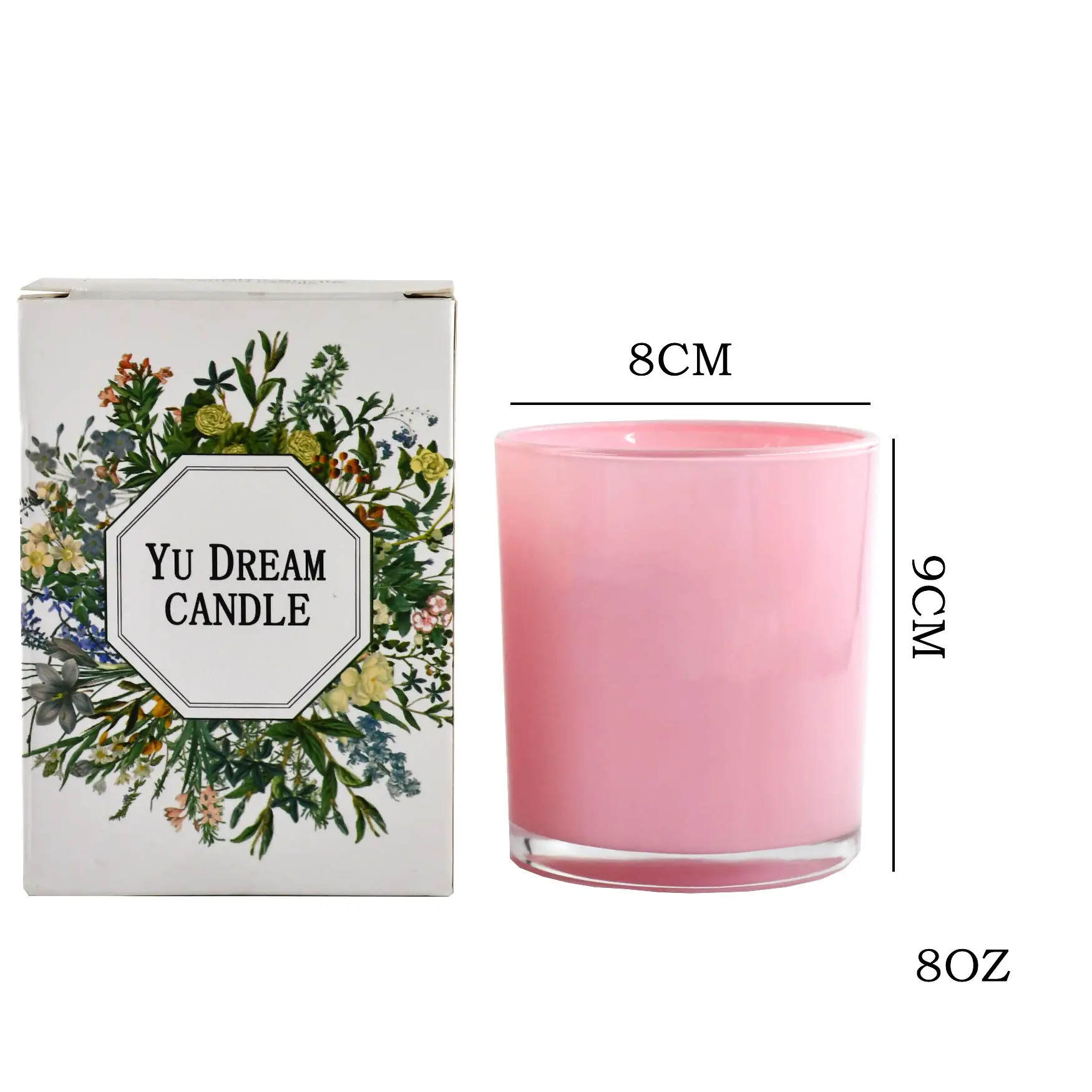 wholesale glass pink candle jars with