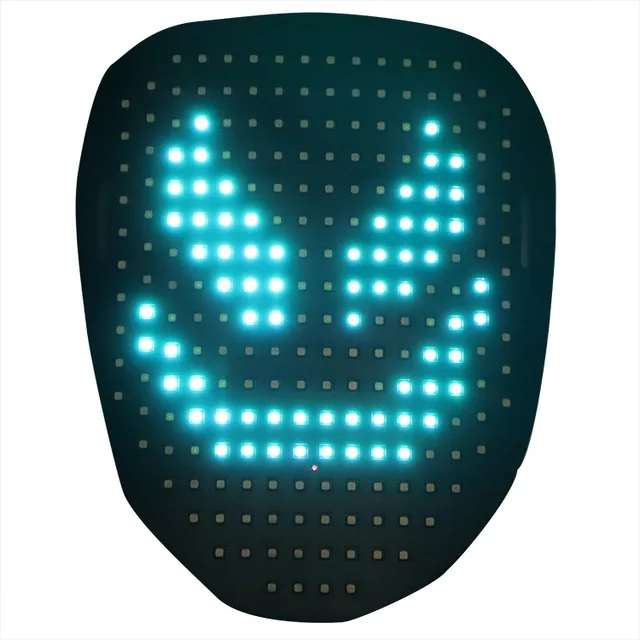 LED Full Face Shining Mask Programmable Rechargeable Bluetooth/WiFi Gesture Sensor App Control Halloween Cosplay Party Light