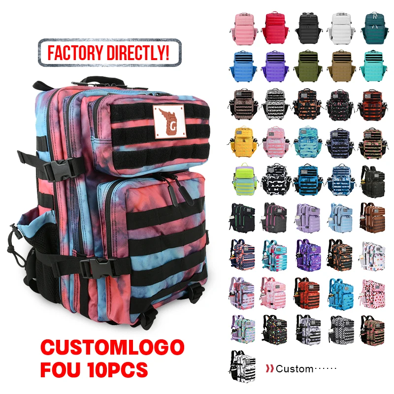 Wholesale 25L Camping Pack Hiking Tactical Backpacks Durable 900D Oxford  Gym Rucksack Backpack with Water Bottle Holder