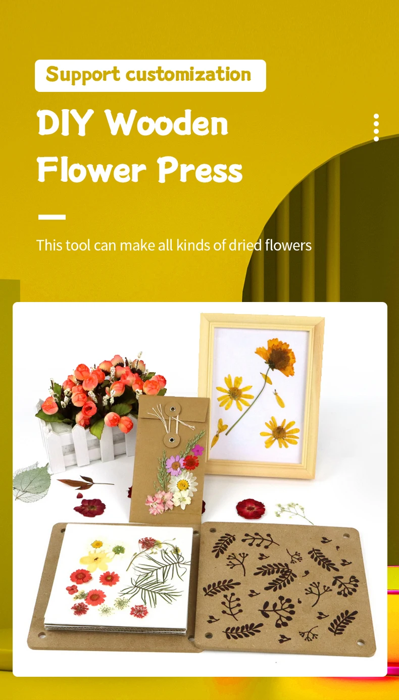 Wholesale Children's Flower Press Natural Crafts Wooden Art Kits