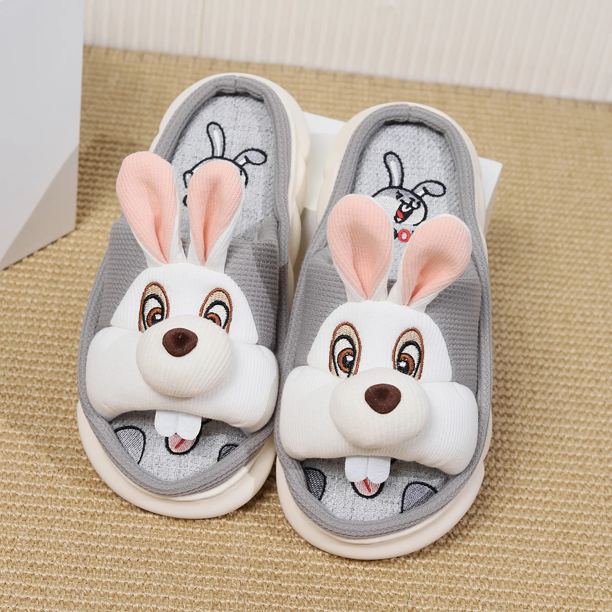 Mens rabbit slippers online