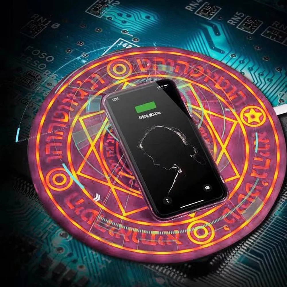 Universal Qi Fast Charging Wireless Charger 10W Glowing Magic Wireless Charger for IPhone 12 Xiaomi Mobile Phone