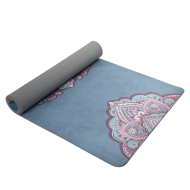 High quality 80cm custom printing non slip eco friendly suede tpe extra large yoga mat