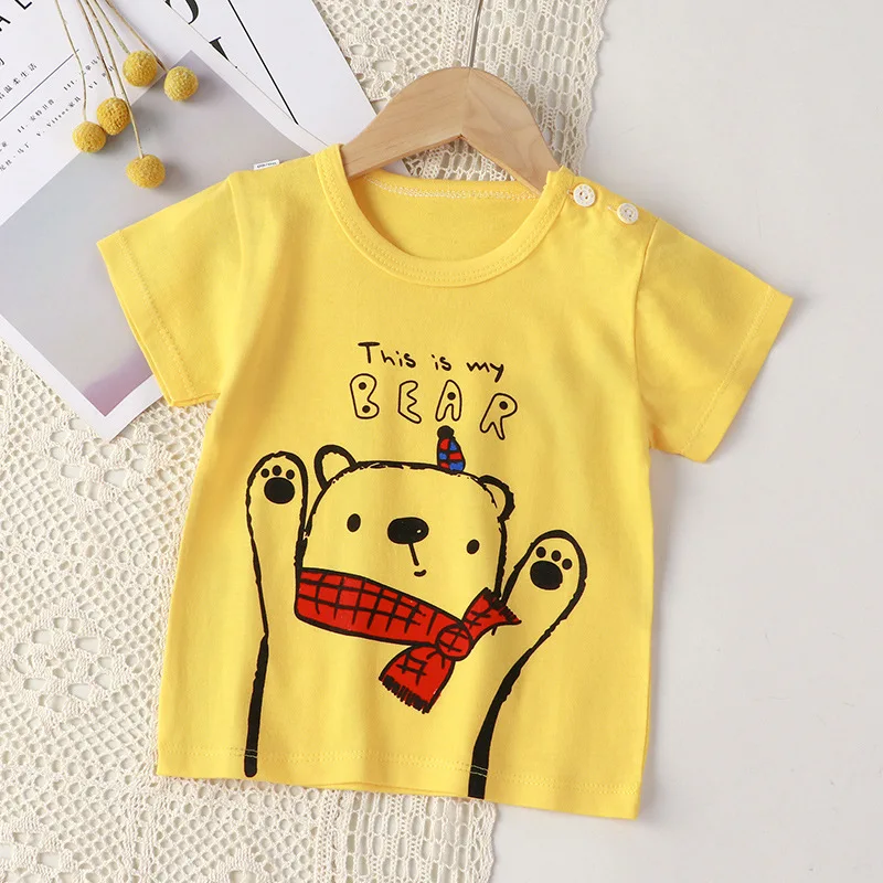 2024 Summer Children's Cartoon T-shirt Thin Boys Printed Short-sleeved  T-shirt Baby Clothes