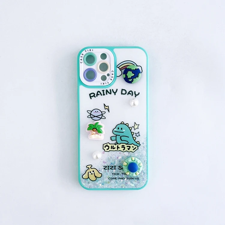 Pupil-Eye Two-In-One Three-Dimensional Doll + Pearl Cell Phone Case for iPhone Samsung Xiaomi 2564