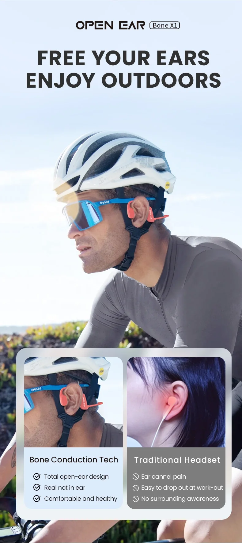 Bicycle Helmet Best Earbuds For Cycling 2020 AS18X1 Stereo Earbuds