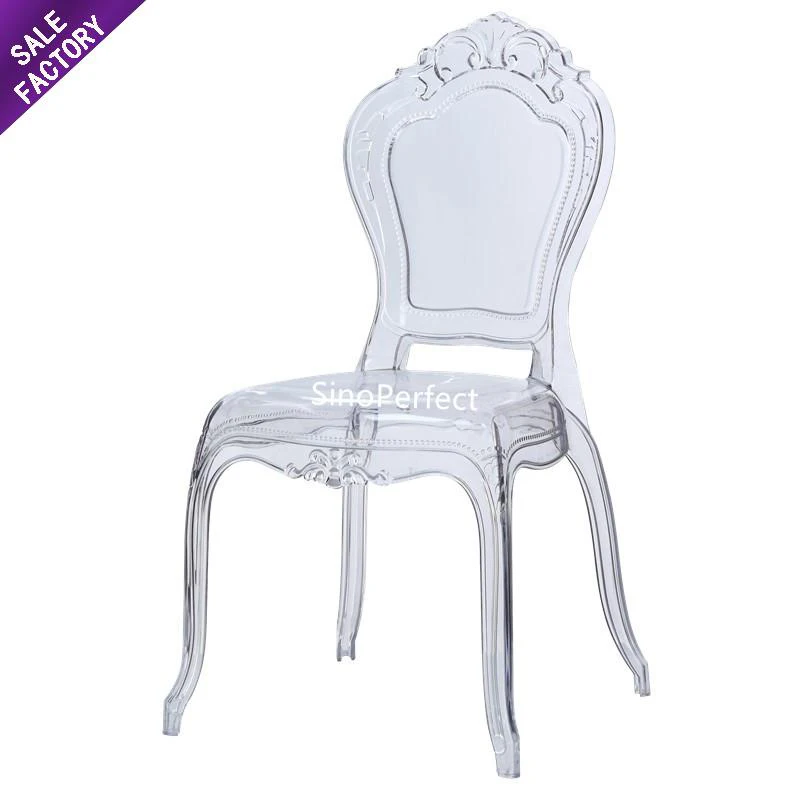 Wedding Furniture Round Back Tiffany Resin Crystal Acrylic Chairs  Transparent Clear Outdoor Banquet Event Party Acrylic Chair