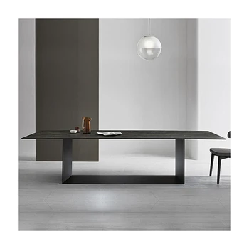 High Quality Made in Italy Ceramic Dining Table rectangular metal dining table luxury dining room furniture