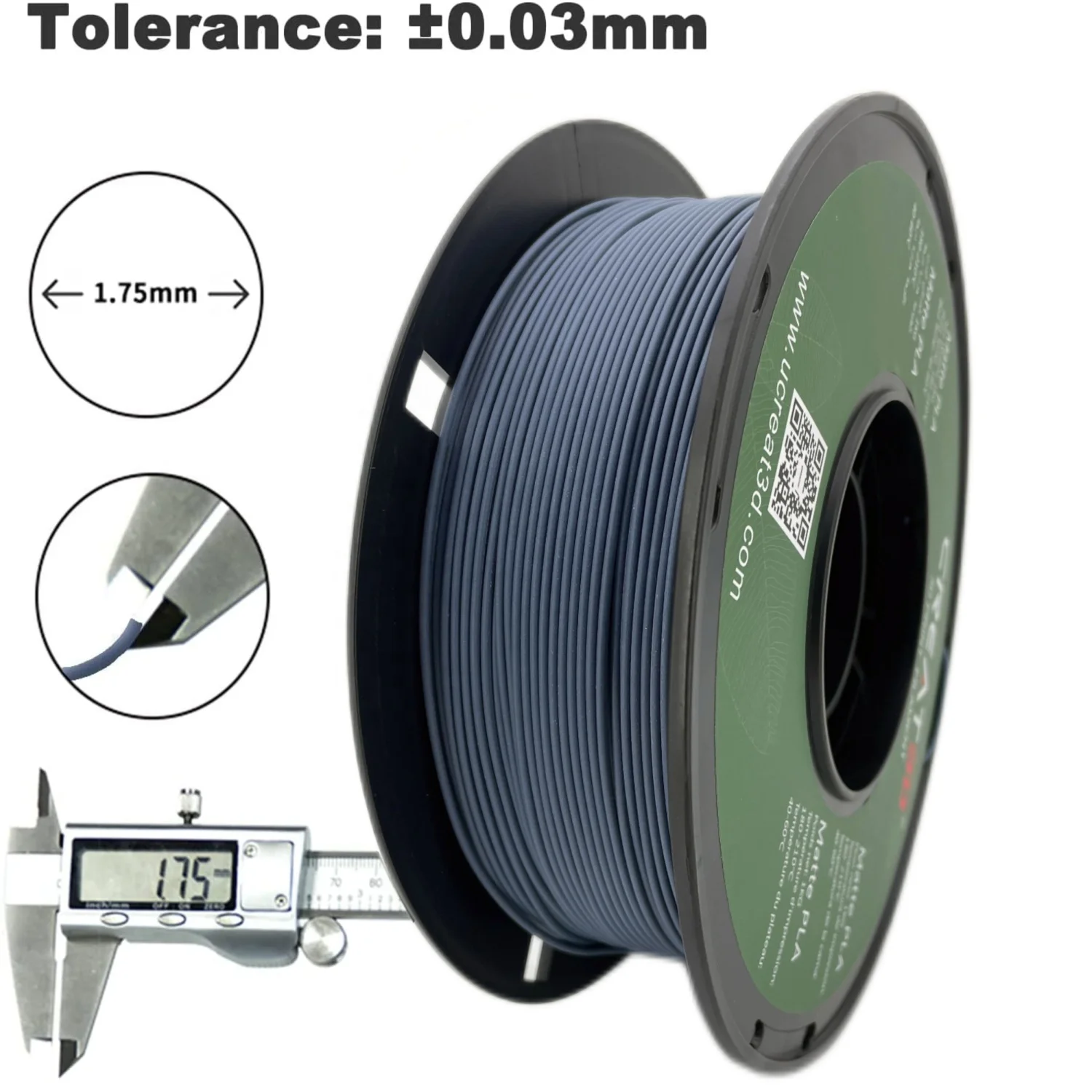 Pla matte filament 1.75mm, imprimante 3d filament pla mat