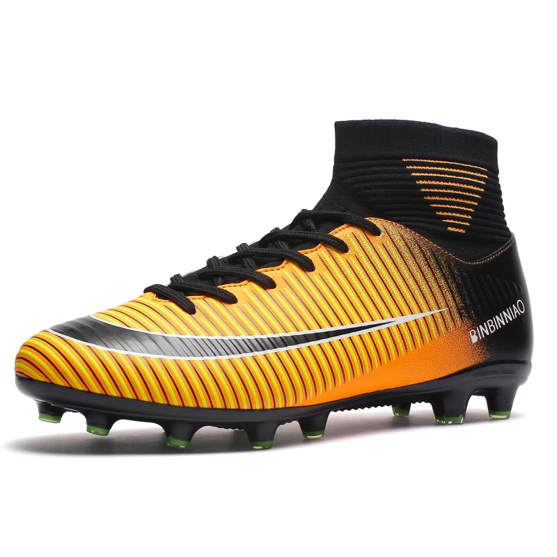 Football Shoes High Mid-Top Lace up Soccer Futsal Shoes Football Boots AG FG HG TF PU Le aperçu 17