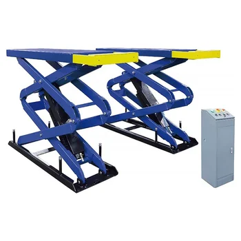 USA IN STOCK 8000lbs Low Profile Full Rise Car Scissor Lift - Pneumatic Safety Lock Release - On-Ground or Flush Mount Auto Lift