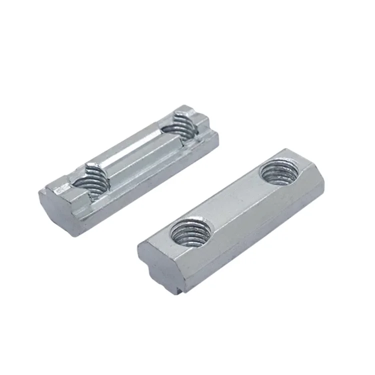 Aluminum Fastening Accessories 30/40 Double Hole 3060/4080 Slider Nut, Rectangular Boat Shaped M6/M8 Carbon Steel Material Nut