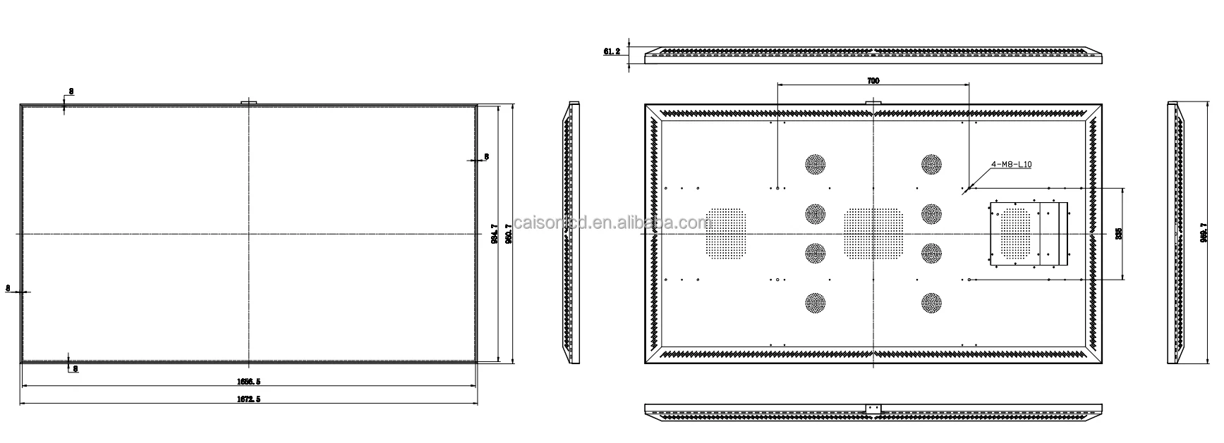 high brightness display 5000cd/m2 75 inch 3840x2160 Hanging Lcd Window Facing digital signage and display factory