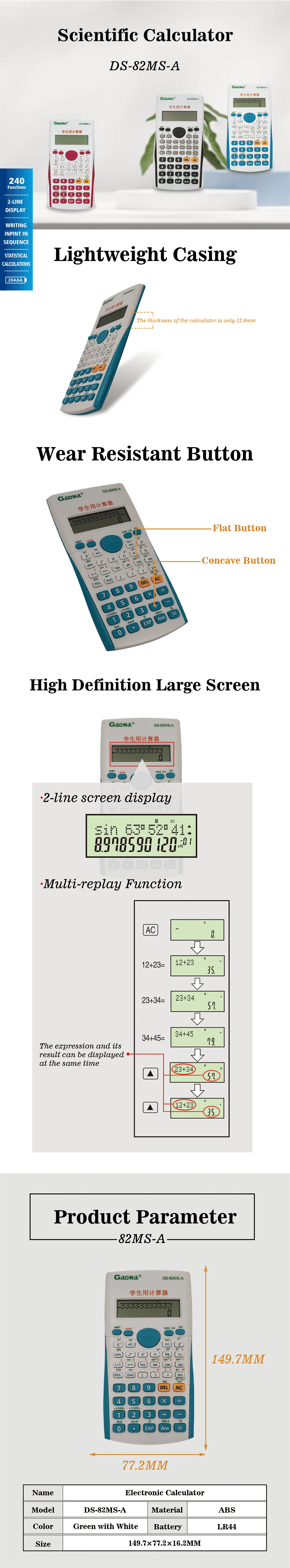 Cheap student Desktop Calculator 12-Digit Dual Power (Solar and Battery)