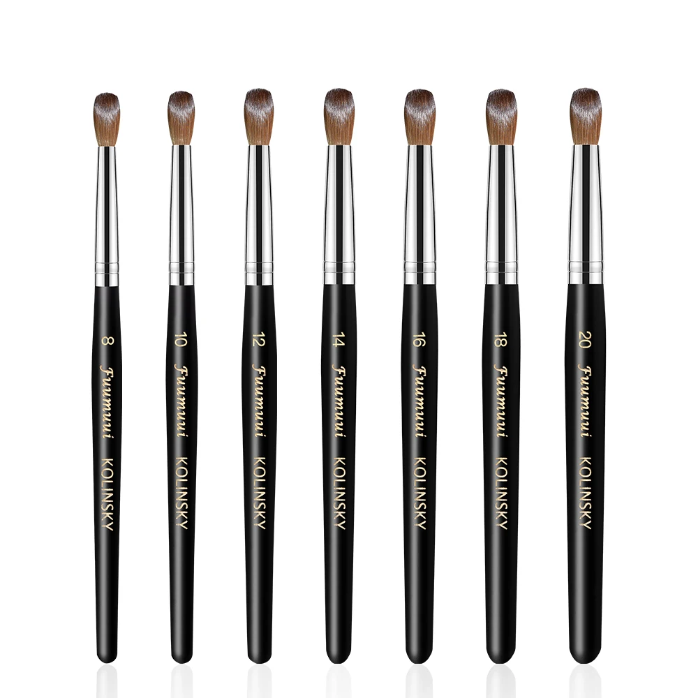 High End Real Acrylic Brush Pure Kolinsky Germany Flat 100 Nail Brushes Kolinsky Acrylic Size