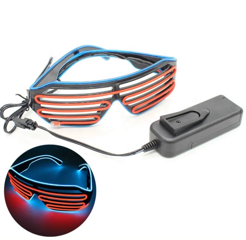 Led Shutter EL Wire Glasses Voice Control Neon Rave Flash