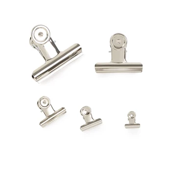 31mm Round Metal Grip Clips Silver Bulldog Clip Stainless Steel Clip for Tags Bags, Shops, Office and Home Kitchen