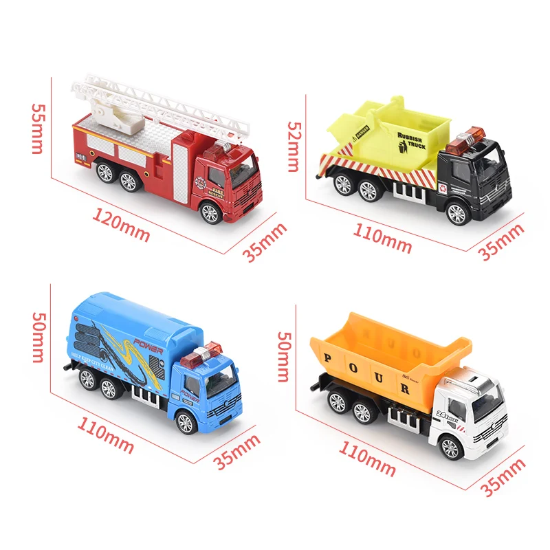 8 вариантов дизайна 1:55 сплав тянуть обратно мини прицеп автомобиль игрушка модель грузового автомобиля с музыкой и светом