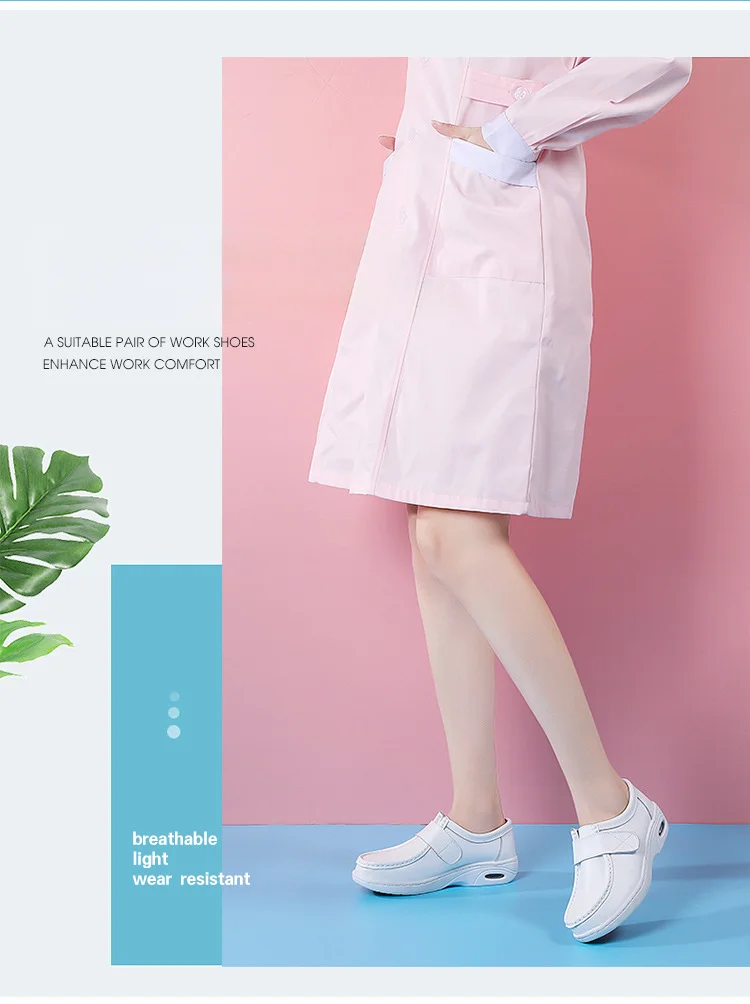 Hot Sale Nurse Shoes for Women Nursing Hospital White Shoes Comfort Breathable Soft Bottom Flat Anti-slip Safety Work Shoes