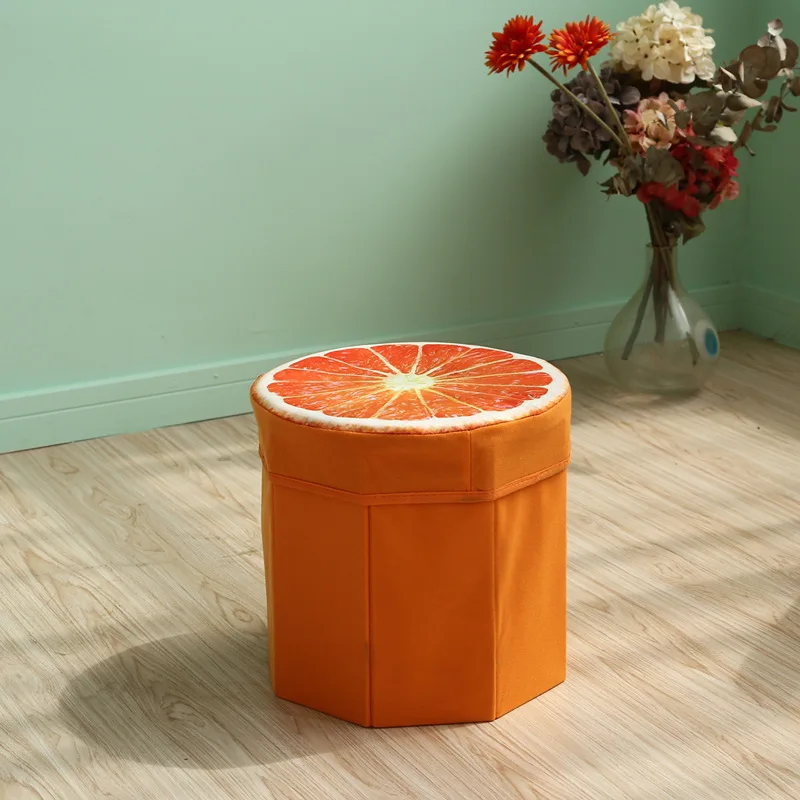 Creative Multi-Work Fruit Shape Foldable High Quality Clutter Pile Thickening Storage Stool