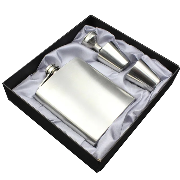 7oz 8oz Stainless Steel Mini Portable Hip Flask Set with Custom Logo for Promotional Business Gifts