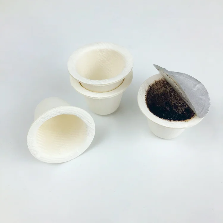 Custom Disposable Espresso Coffee Capsule Sugarcane Paper Biodegradable