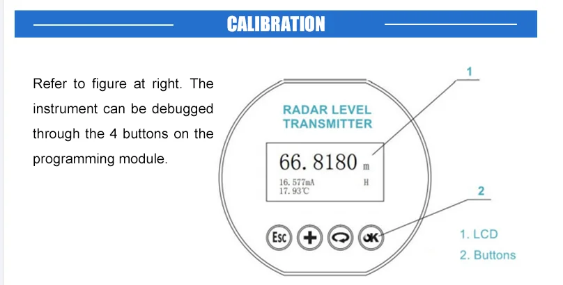 80G Radar Level Sensor RS485 Radar level transmitter