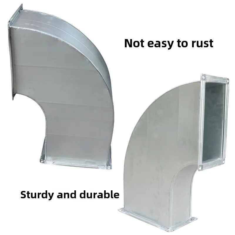 Customized Galvanized Tinplate Stainless Steel Rectangular Elbow Welded Square Duct Pipe Accessories 40 90 Degrees HVAC Systems
