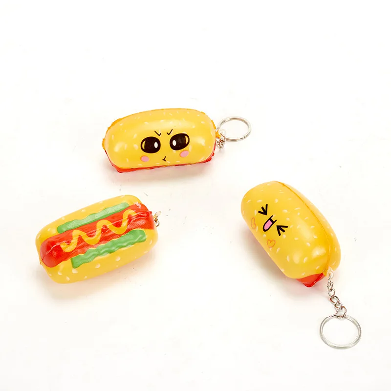 Mini Squishy Fast Food Keychain Toy Slow Rise Stress Relief Toys