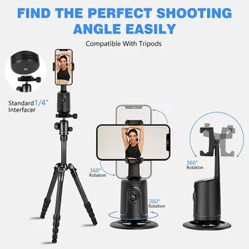 Auto Face Tracking Tripod 360 Rotation Face Body Phone Camera Mount Smart Shooting Phone Tracking Holder detail image
