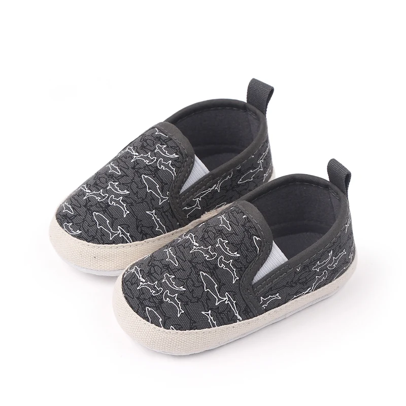 Solid Color Fish Print Spring and Autumn Baby Canvas Covered Feet Baby Walking Shoes manufacture